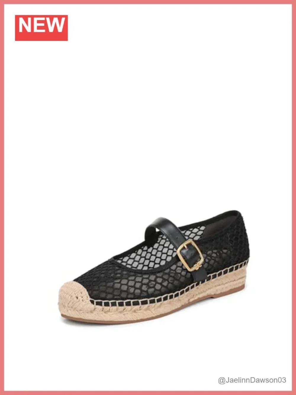Mesh Espadrille Mary Jane Flats - Slip-On Comfortable Women's Shoes